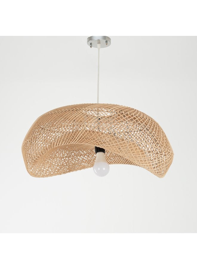 تبس هوم لمب نجفة TBS باللون بيج مصنوعة من بامبو لإضاءة المنزل والديكور - Image 4